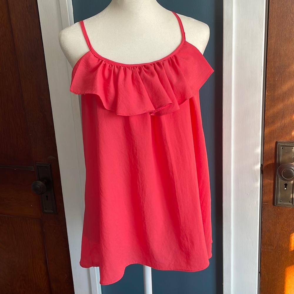 Coral / Pink Spaghetti Strap flowy top